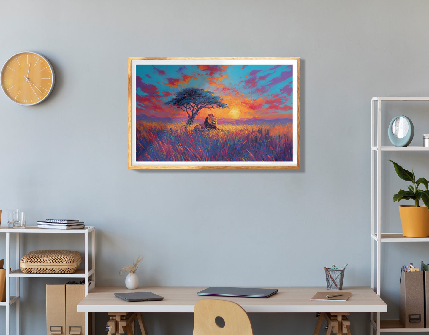 Elephant Tribal Gold Black African American canvas print view 78
