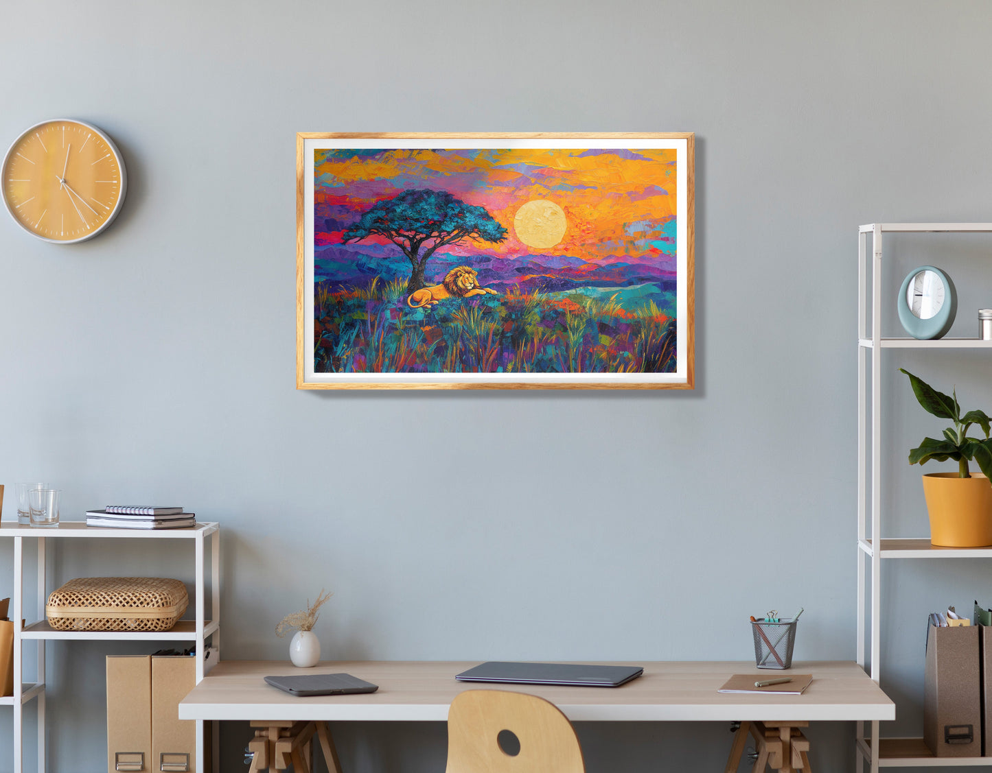 Blue Safari Sunset African American canvas print view 78