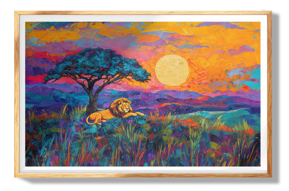 Blue Safari Sunset African American canvas print view 73