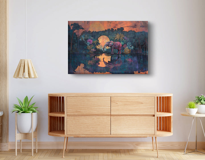 Elephant Moon River African American Wall Art