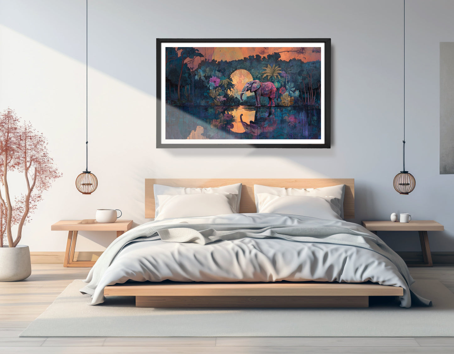Elephant Moon River African American canvas print view 69