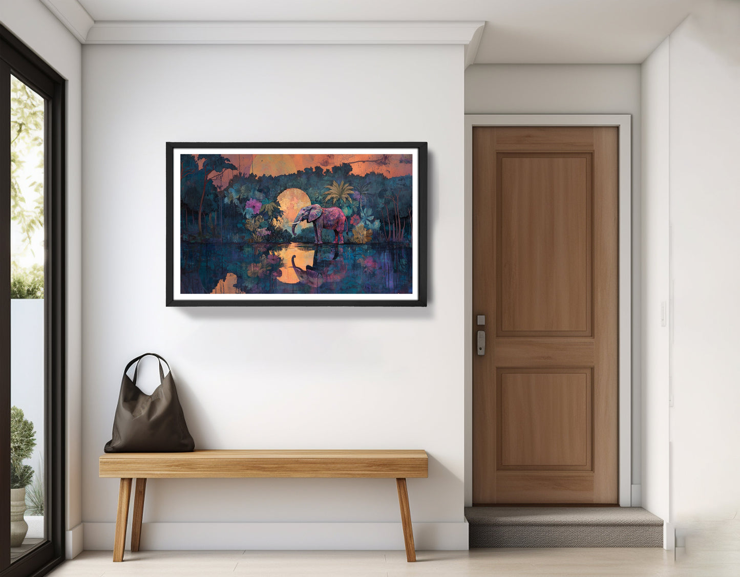 Elephant Moon River African American canvas print view 71