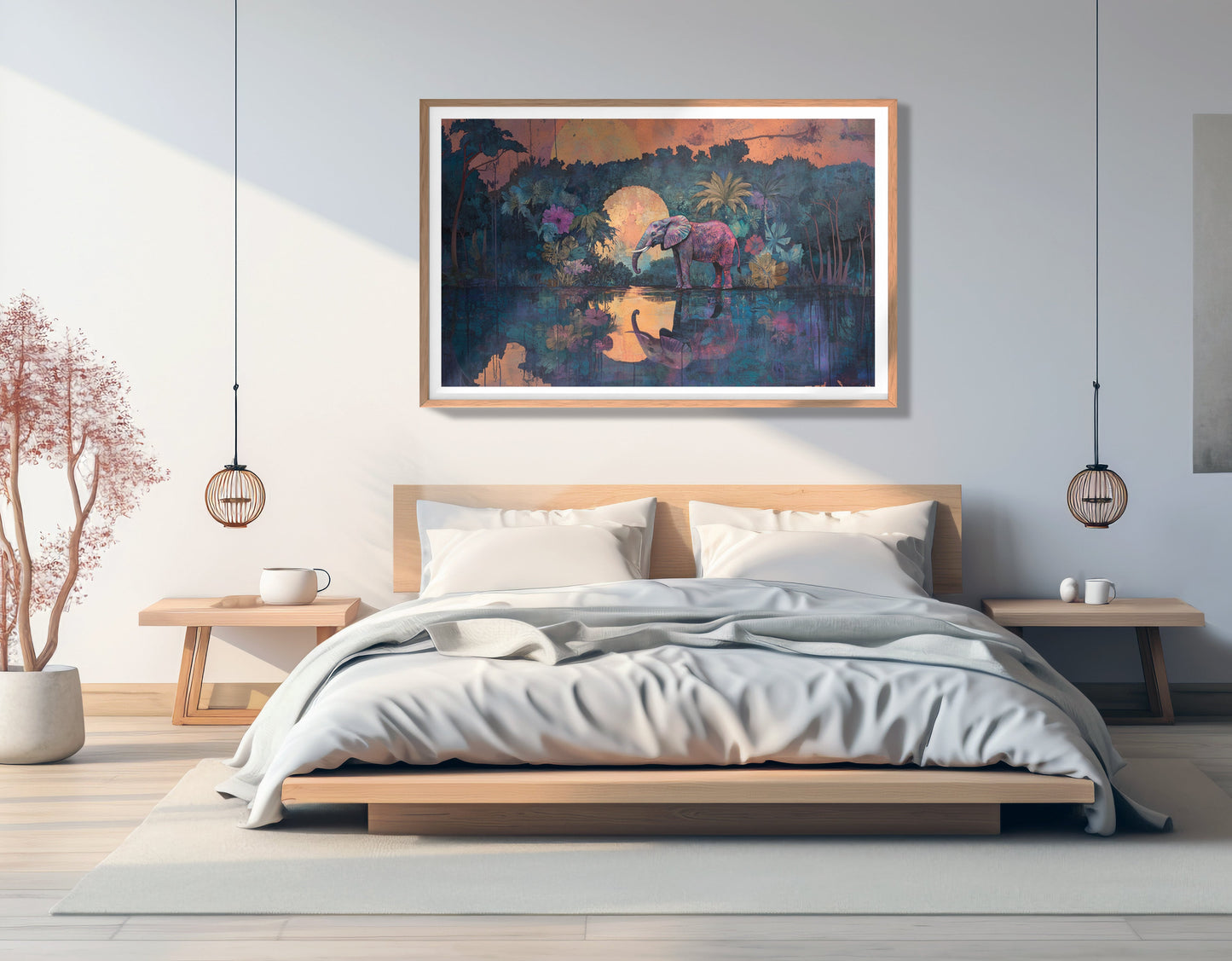 Elephant Moon River African American canvas print view 81