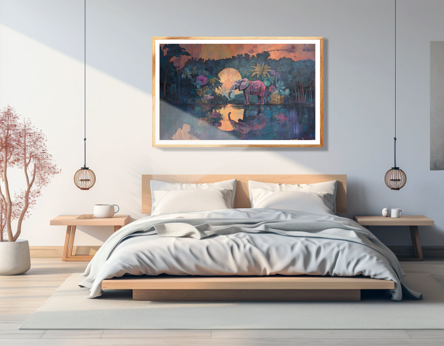 Elephant Moon River African American canvas print view 75