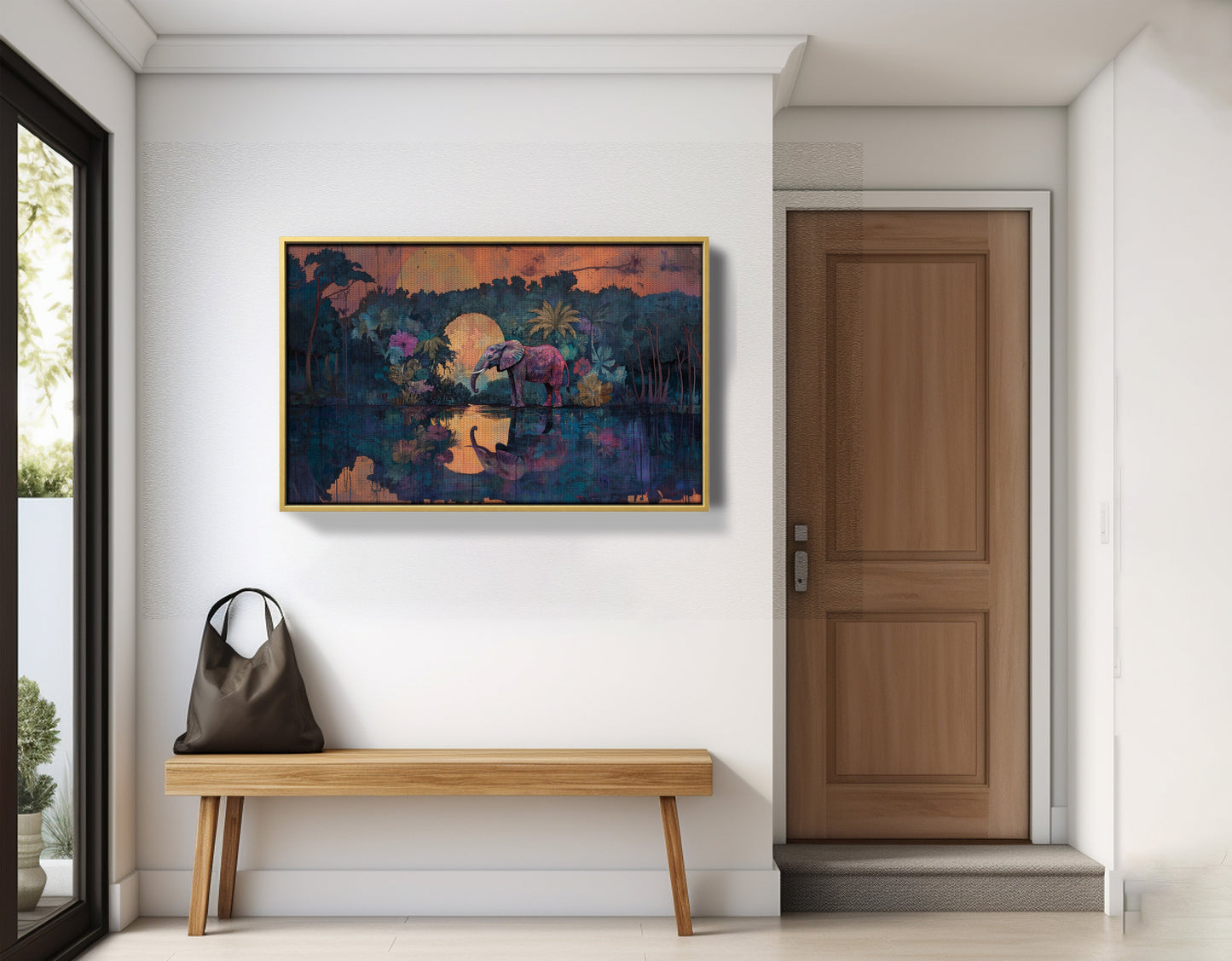 Elephant Moon River African American canvas print view 41