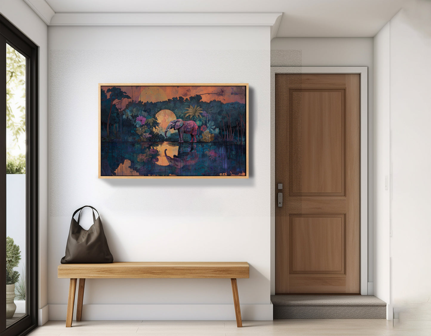 Elephant Moon River African American canvas print view 53