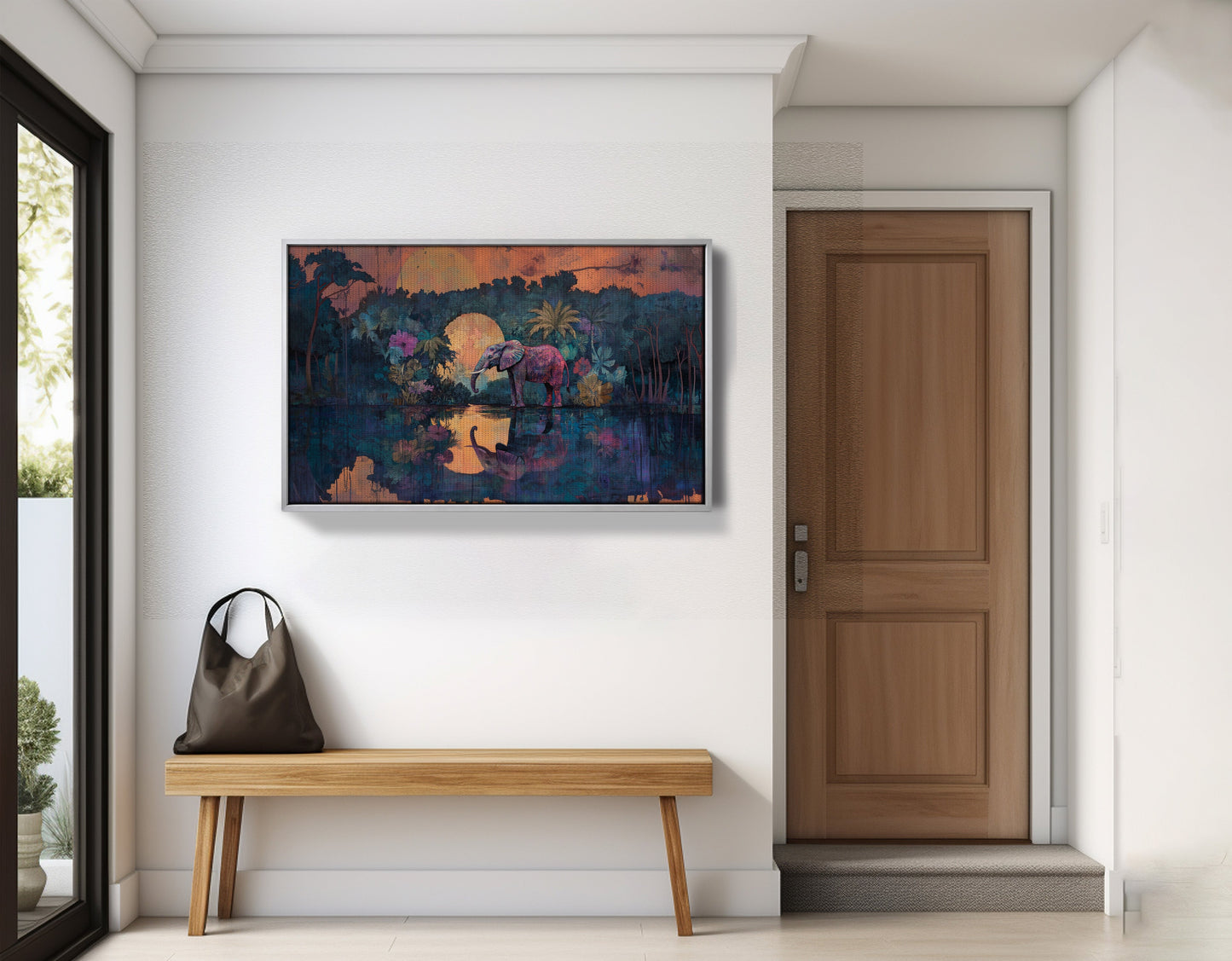 Elephant Moon River African American canvas print view 59