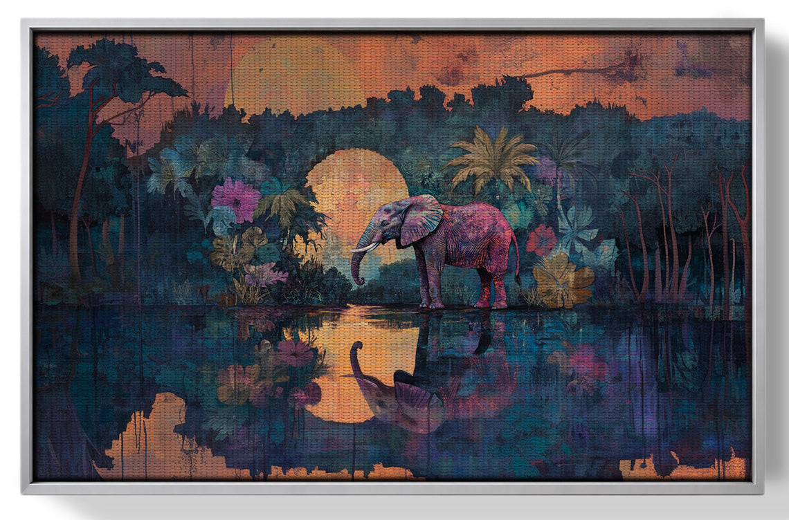 Elephant Moon River African American canvas print view 55