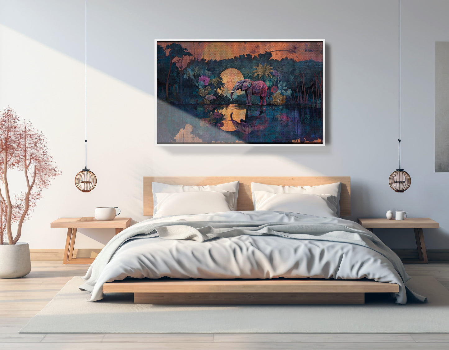 Elephant Moon River African American canvas print view 63
