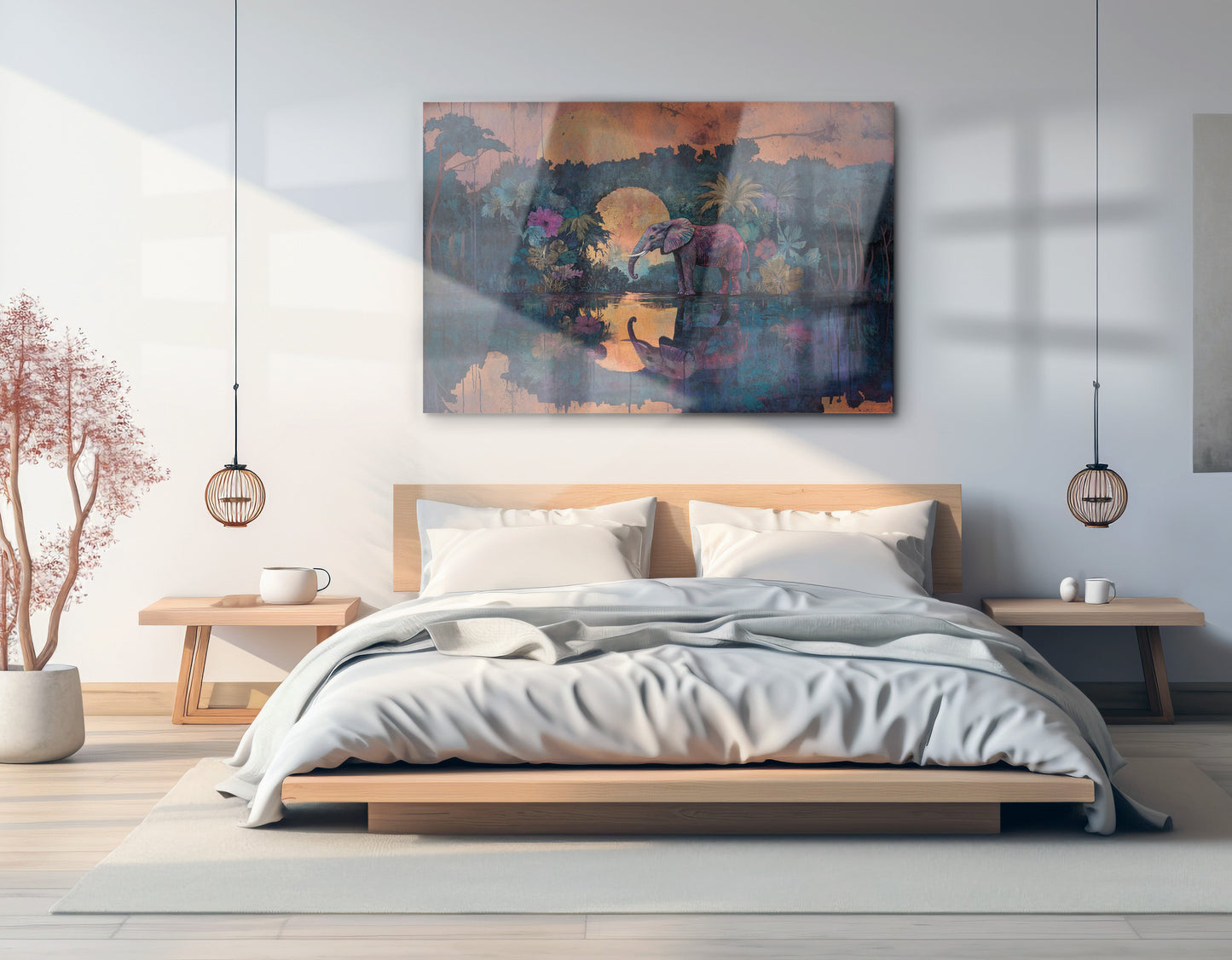 Elephant Moon River African American canvas print view 21