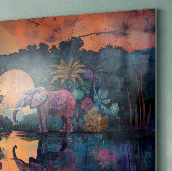 Elephant Moon River African American canvas print view 22