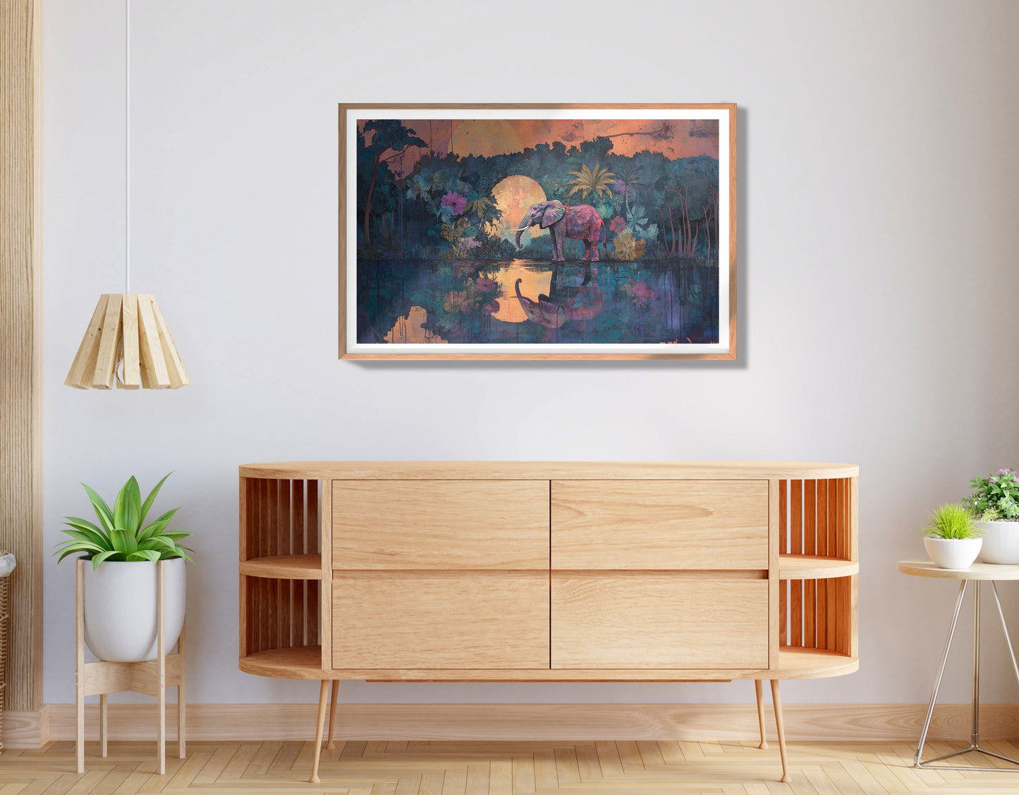 Elephant Moon River African American canvas print view 80