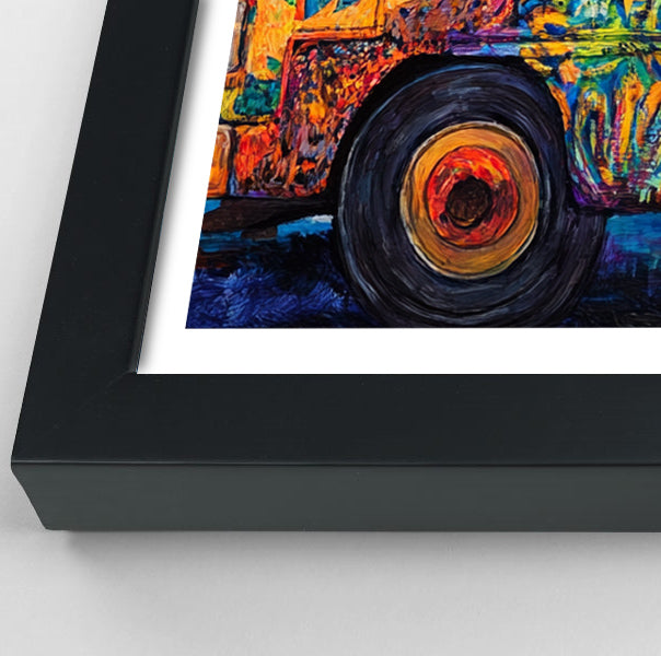 Colorful Bus Street Scene Black African American canvas print view 70