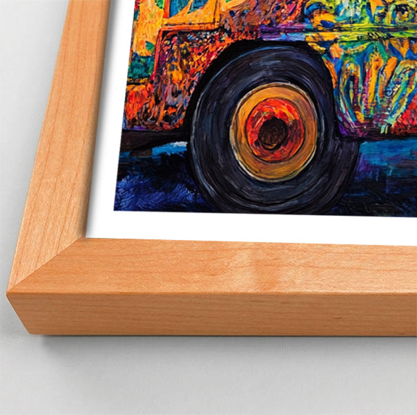 Colorful Bus Street Scene Black African American canvas print view 82
