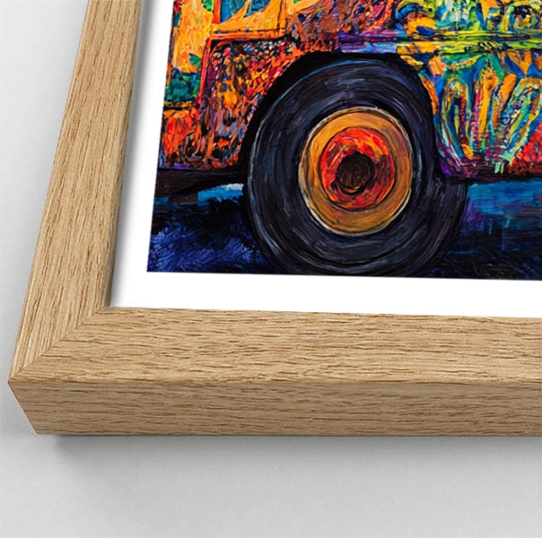 Colorful Bus Street Scene Black African American canvas print view 76