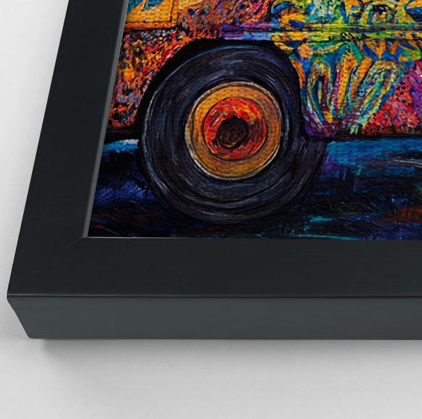 Colorful Bus Street Scene Black African American canvas print view 28