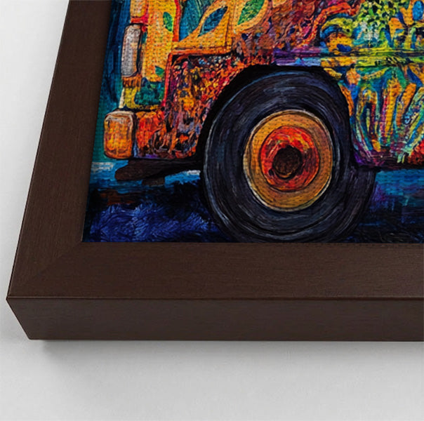 Colorful Bus Street Scene Black African American canvas print view 34