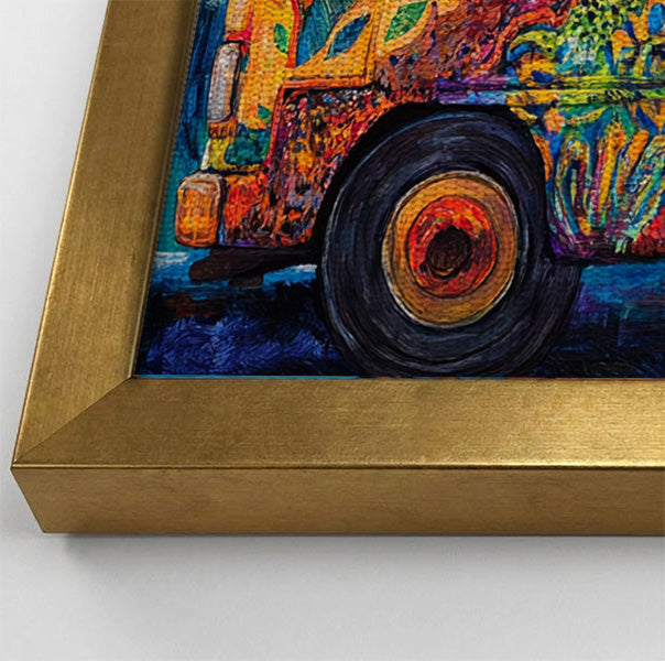 Colorful Bus Street Scene Black African American canvas print view 40