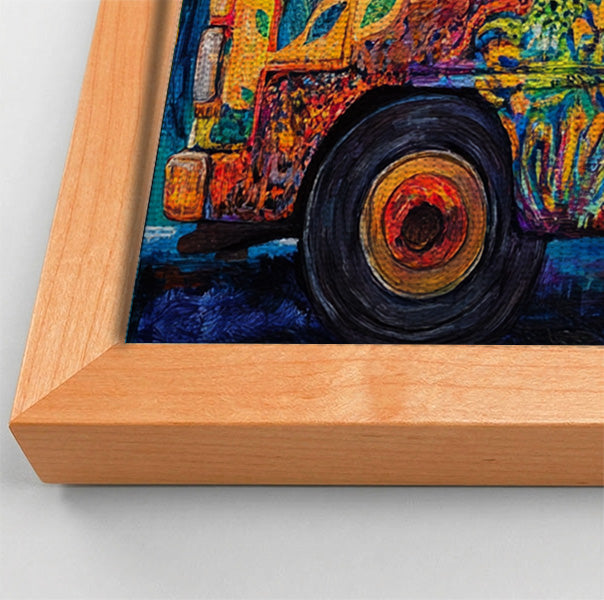 Colorful Bus Street Scene Black African American canvas print view 46