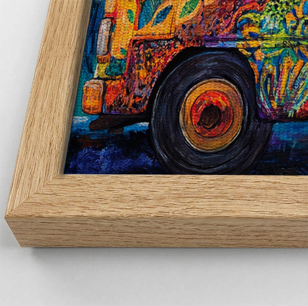 Colorful Bus Street Scene Black African American canvas print view 52