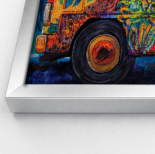 Colorful Bus Street Scene Black African American canvas print view 58