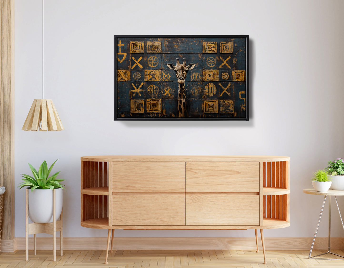 Tall Giraffe Tribal Black African American canvas print view 26