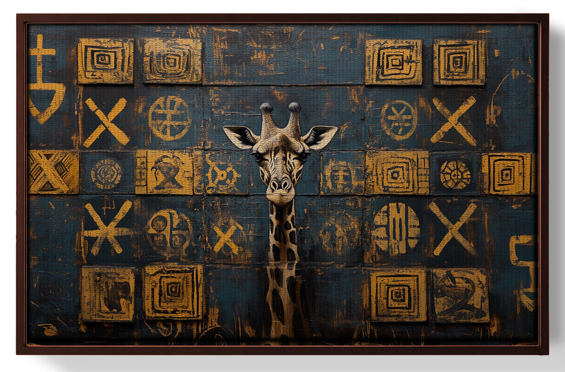 Tall Giraffe Tribal Black African American canvas print view 31