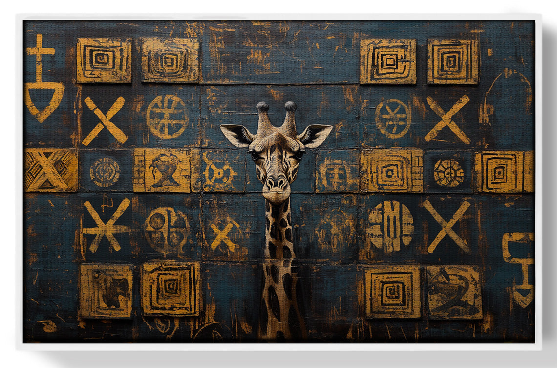 Tall Giraffe Tribal Black African American canvas print view 61
