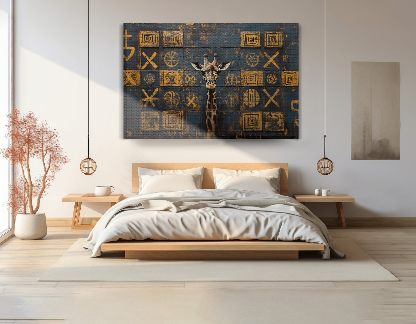 Tall Giraffe Tribal Black African American canvas print view 15
