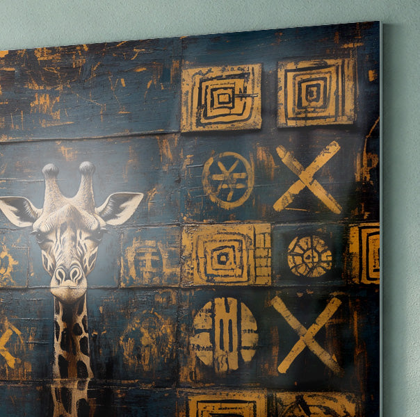 Tall Giraffe Tribal Black African American canvas print view 22