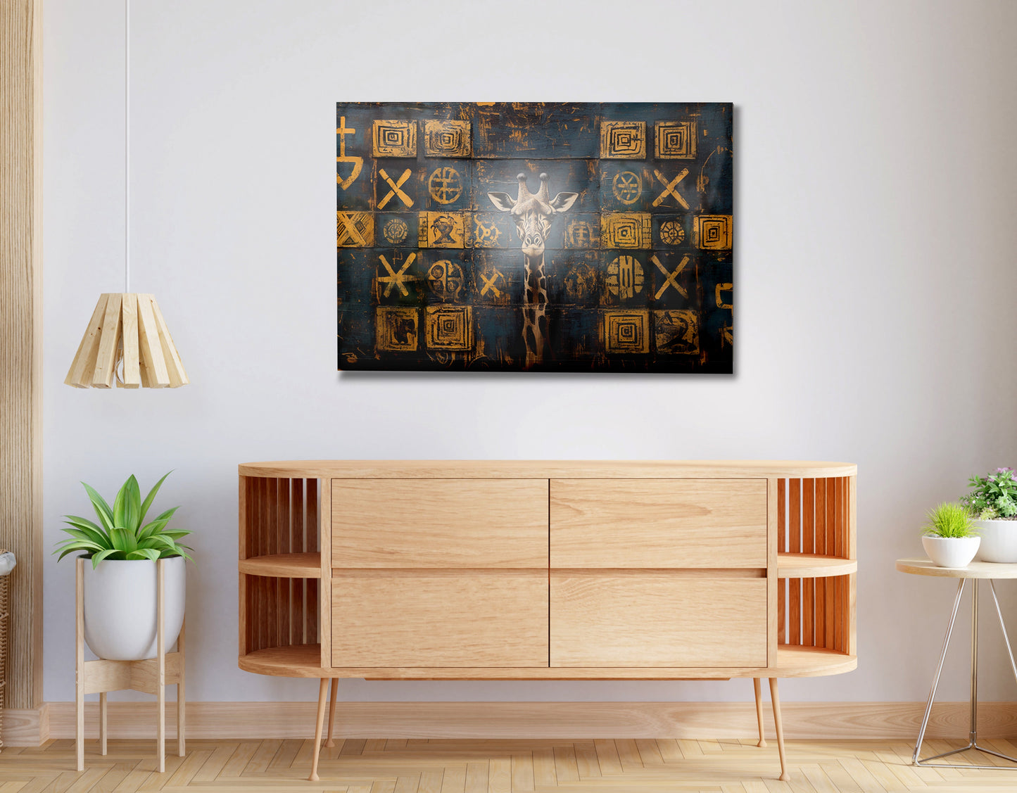Tall Giraffe Tribal Black African American canvas print view 20
