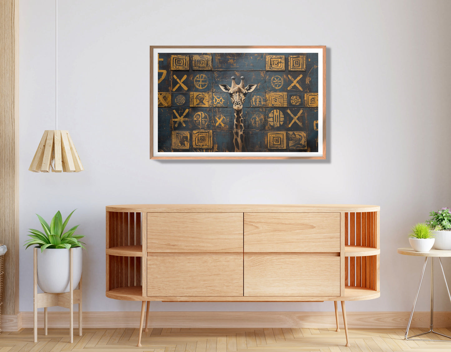 Tall Giraffe Tribal Black African American canvas print view 80