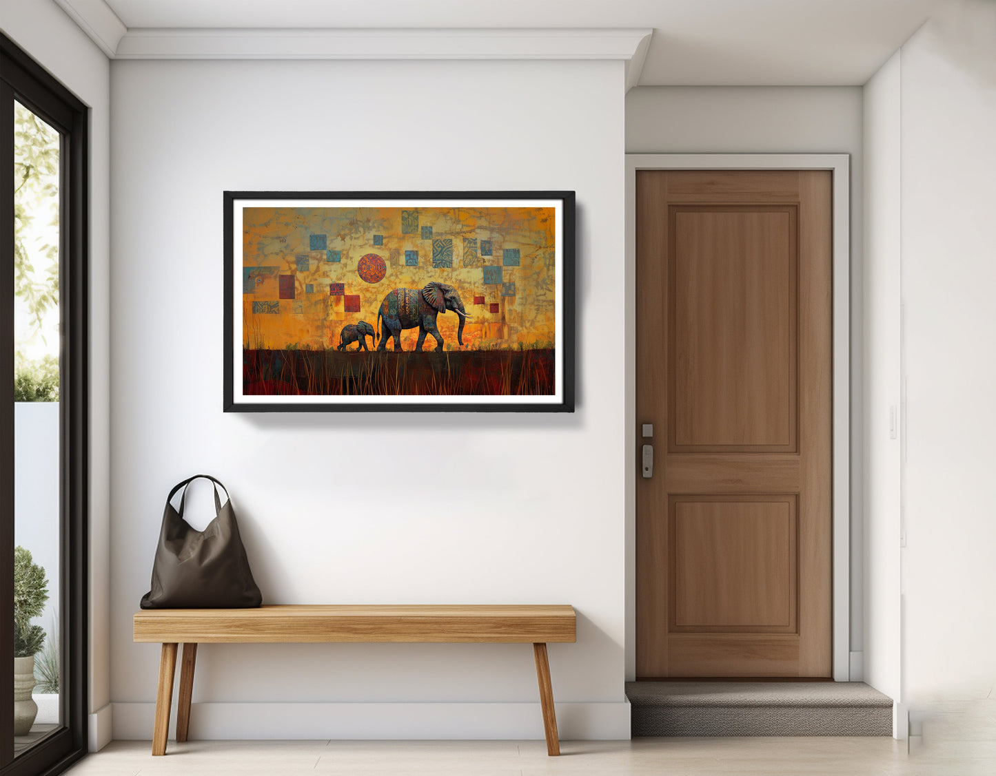 Elephant Family Gold Abstract African American abstract art view 71