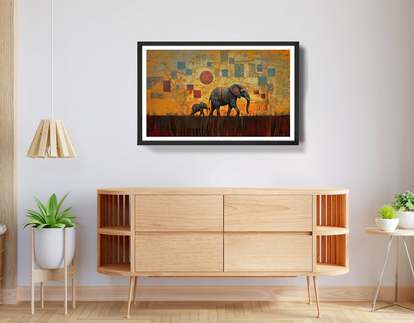 Elephant Family Gold Abstract African American abstract art view 68