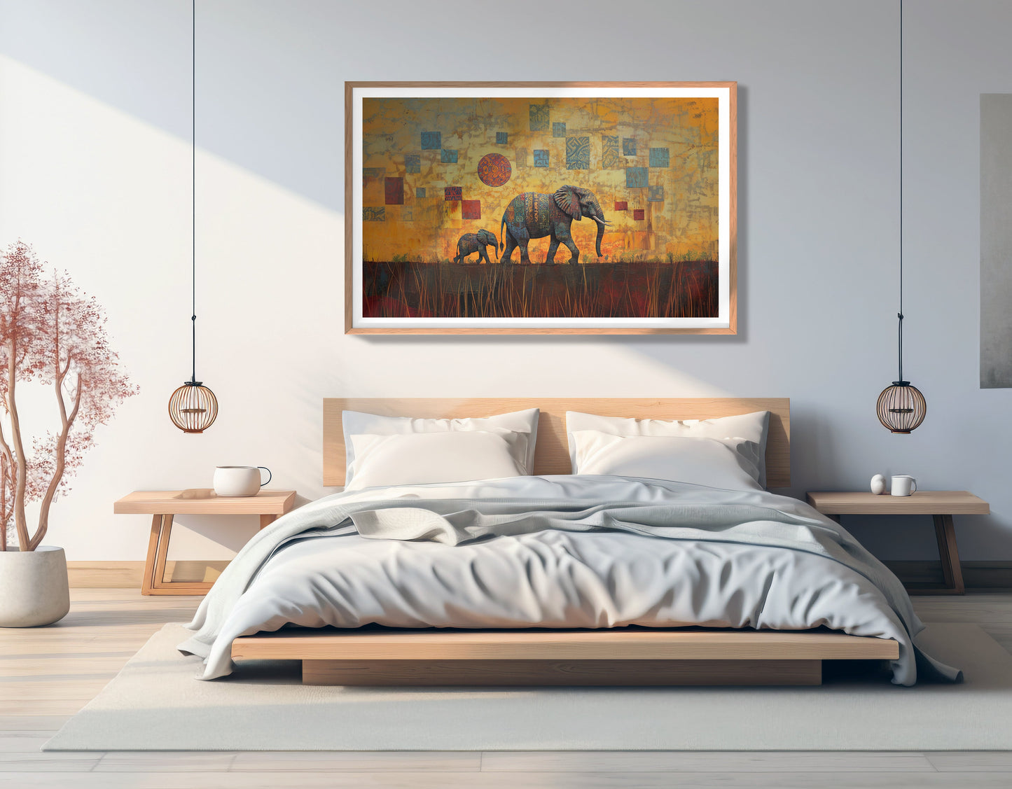 Elephant Family Gold Abstract African American abstract art view 81