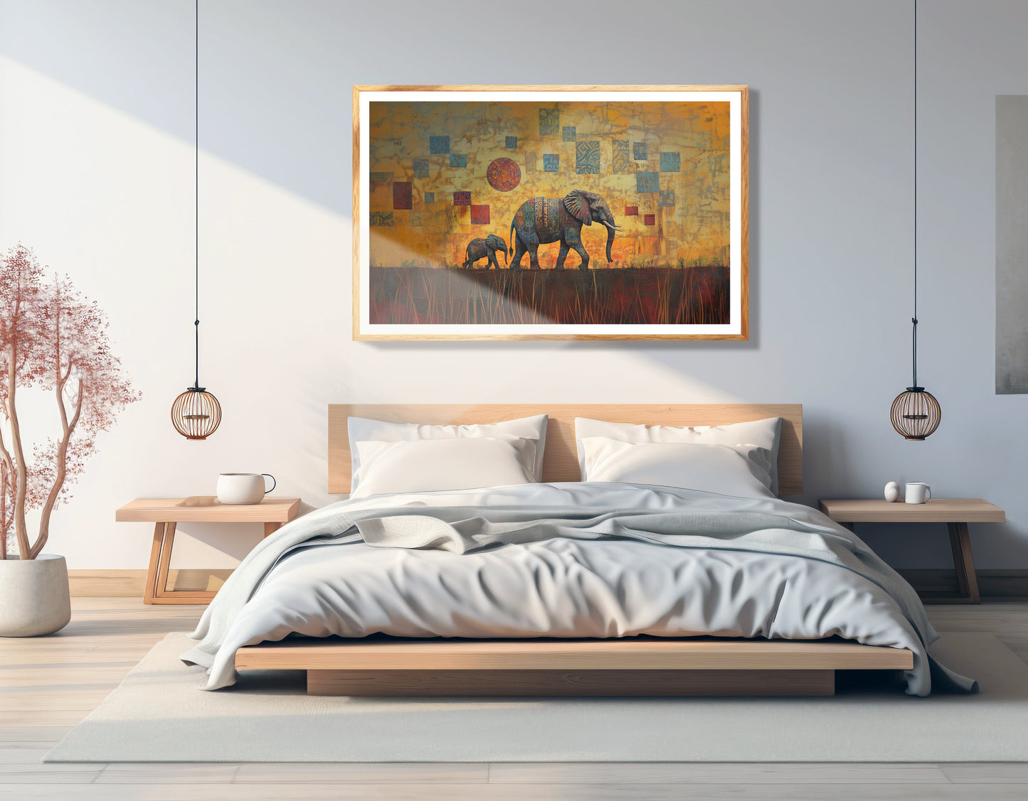 Elephant Family Gold Abstract African American abstract art view 75