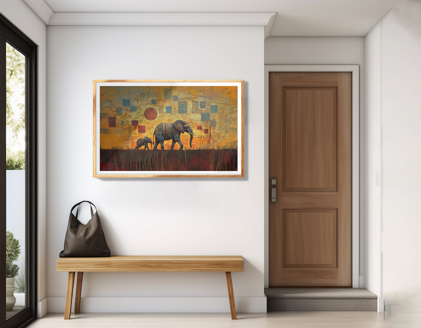 Elephant Family Gold Abstract African American abstract art view 77