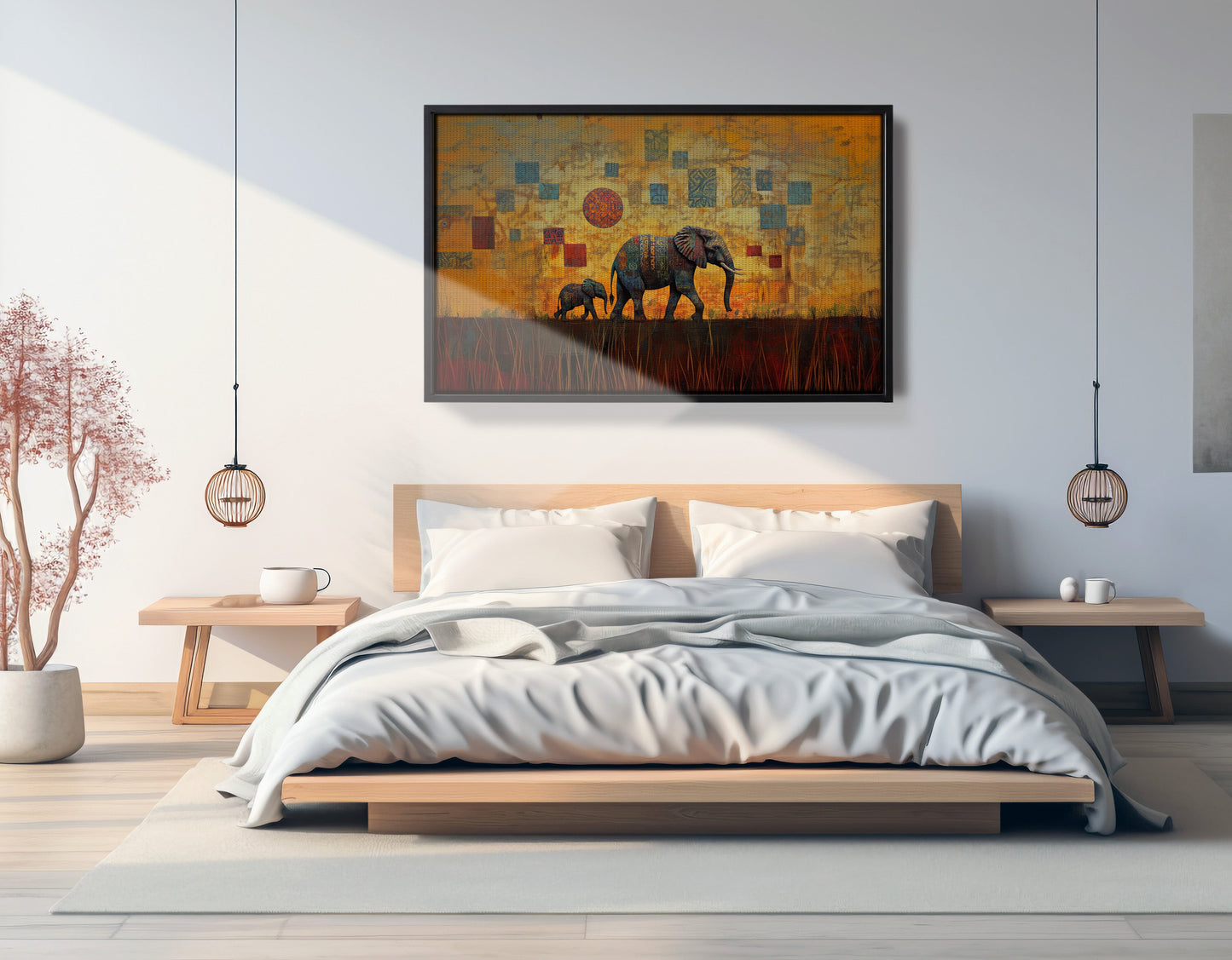 Elephant Family Gold Abstract African American abstract art view 27