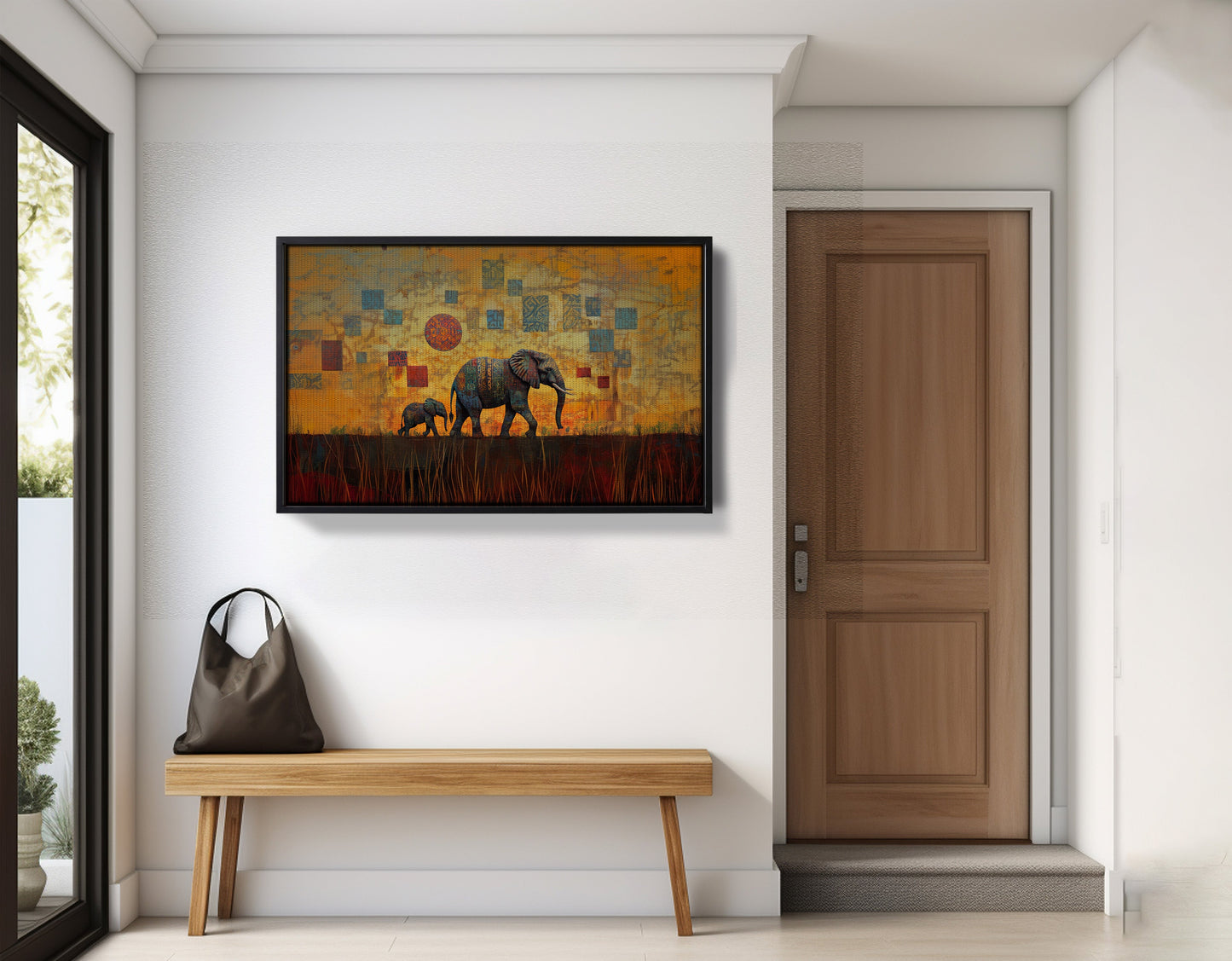 Elephant Family Gold Abstract African American abstract art view 29