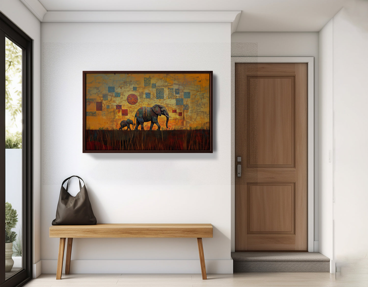 Elephant Family Gold Abstract African American abstract art view 35