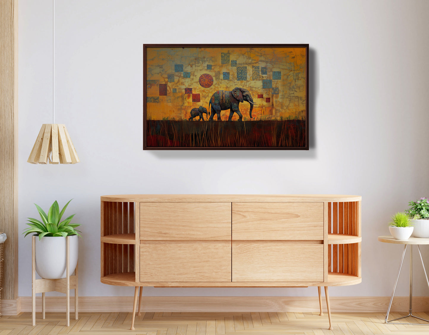Elephant Family Gold Abstract African American abstract art view 32