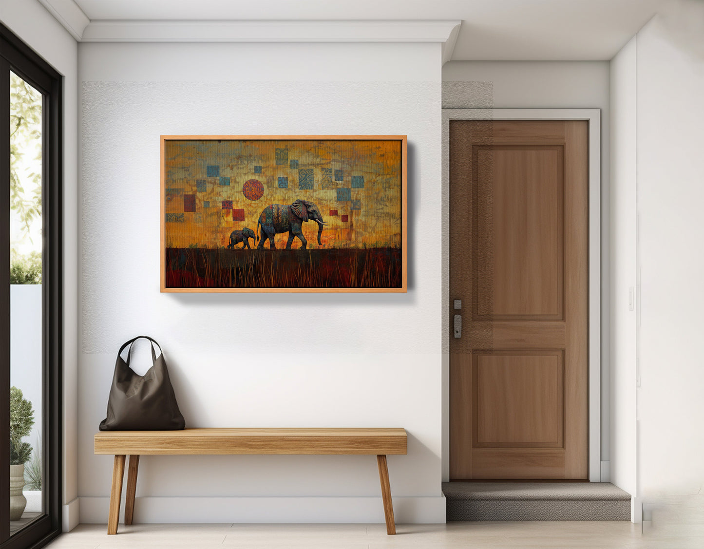 Elephant Family Gold Abstract African American abstract art view 47