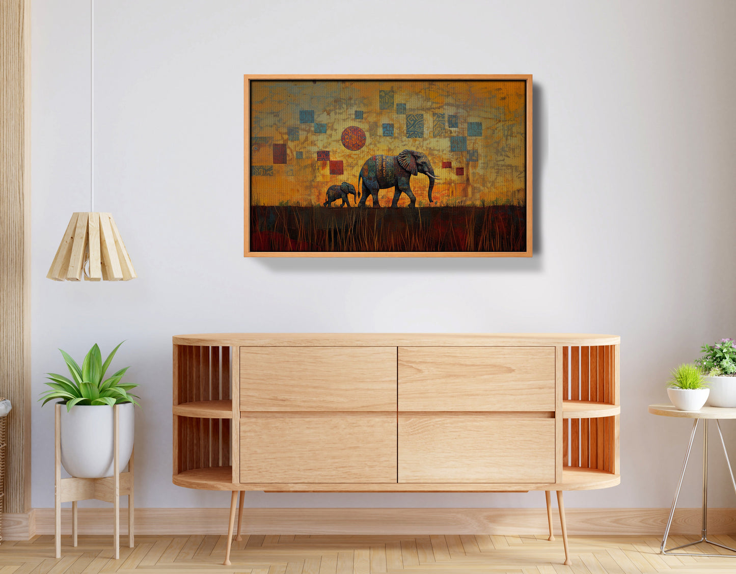 Elephant Family Gold Abstract African American abstract art view 44