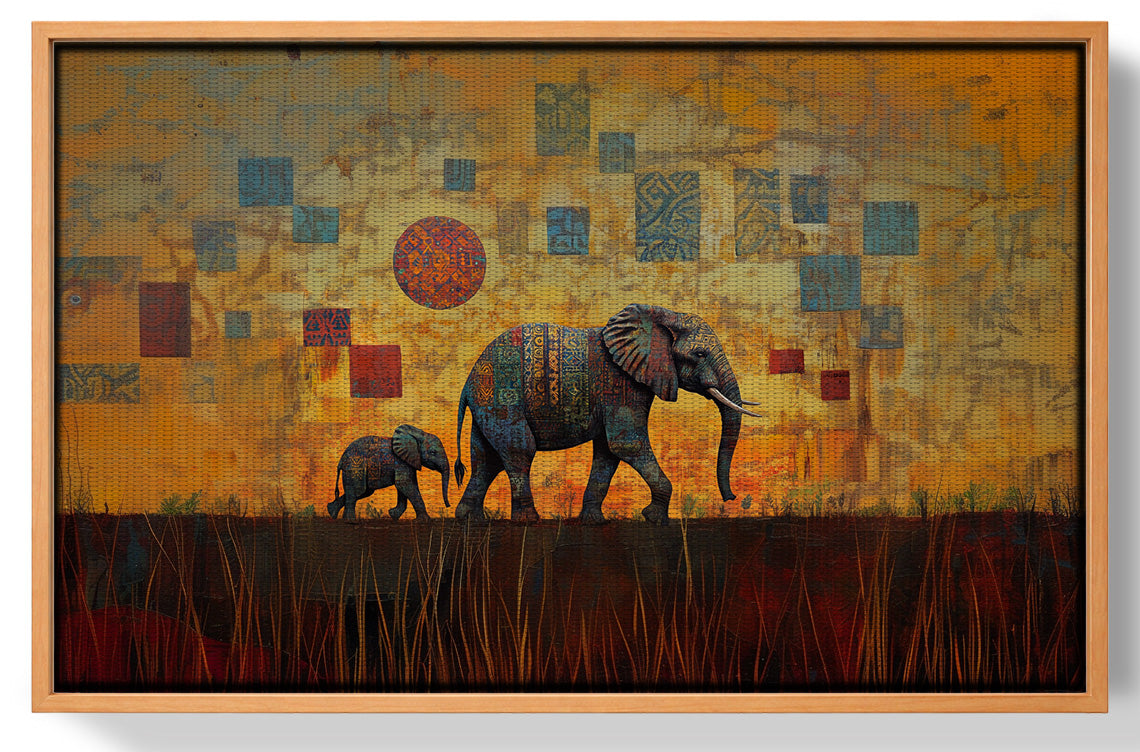 Elephant Family Gold Abstract African American abstract art view 43