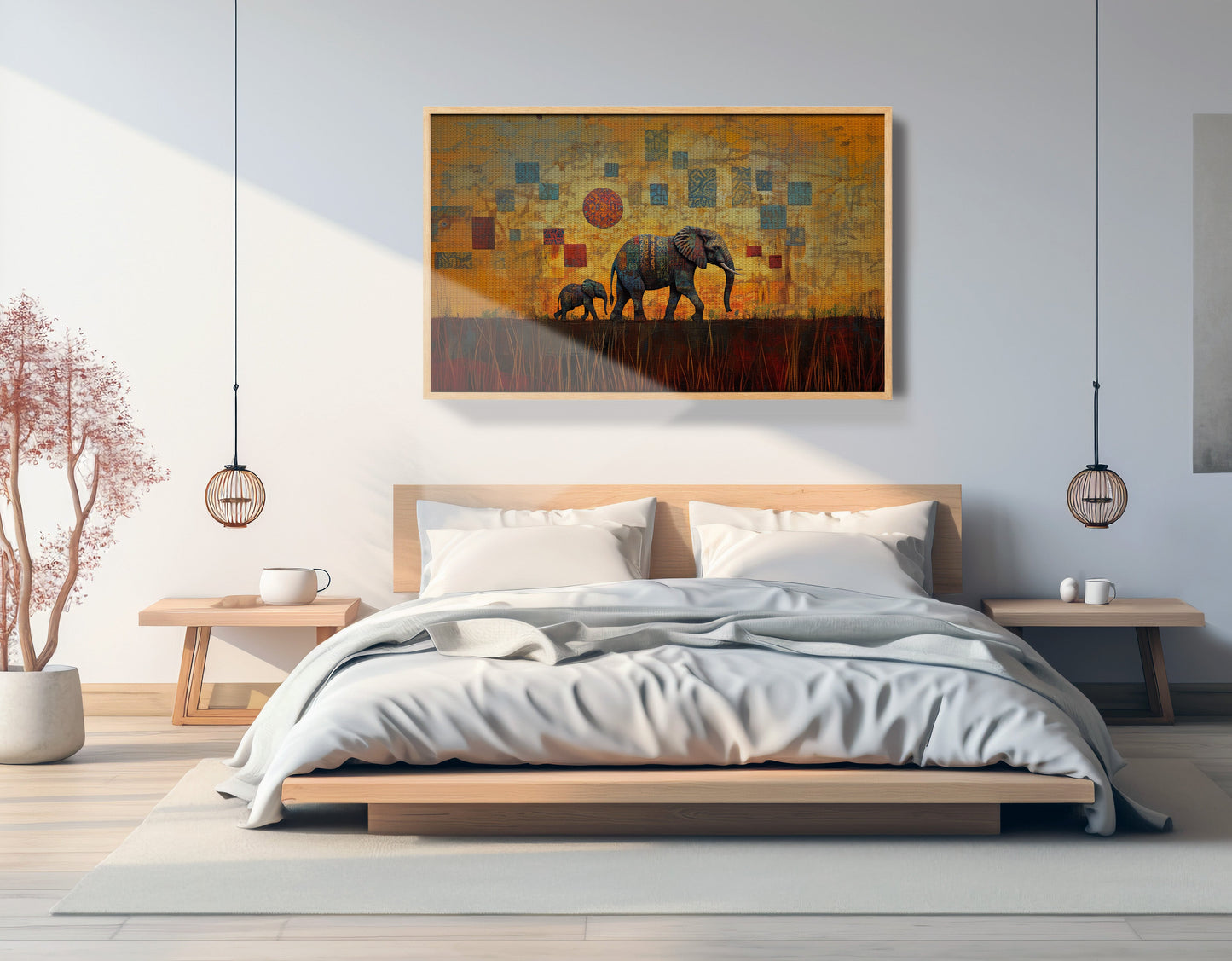 Elephant Family Gold Abstract African American abstract art view 51