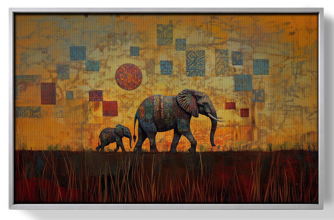 Elephant Family Gold Abstract African American abstract art view 55