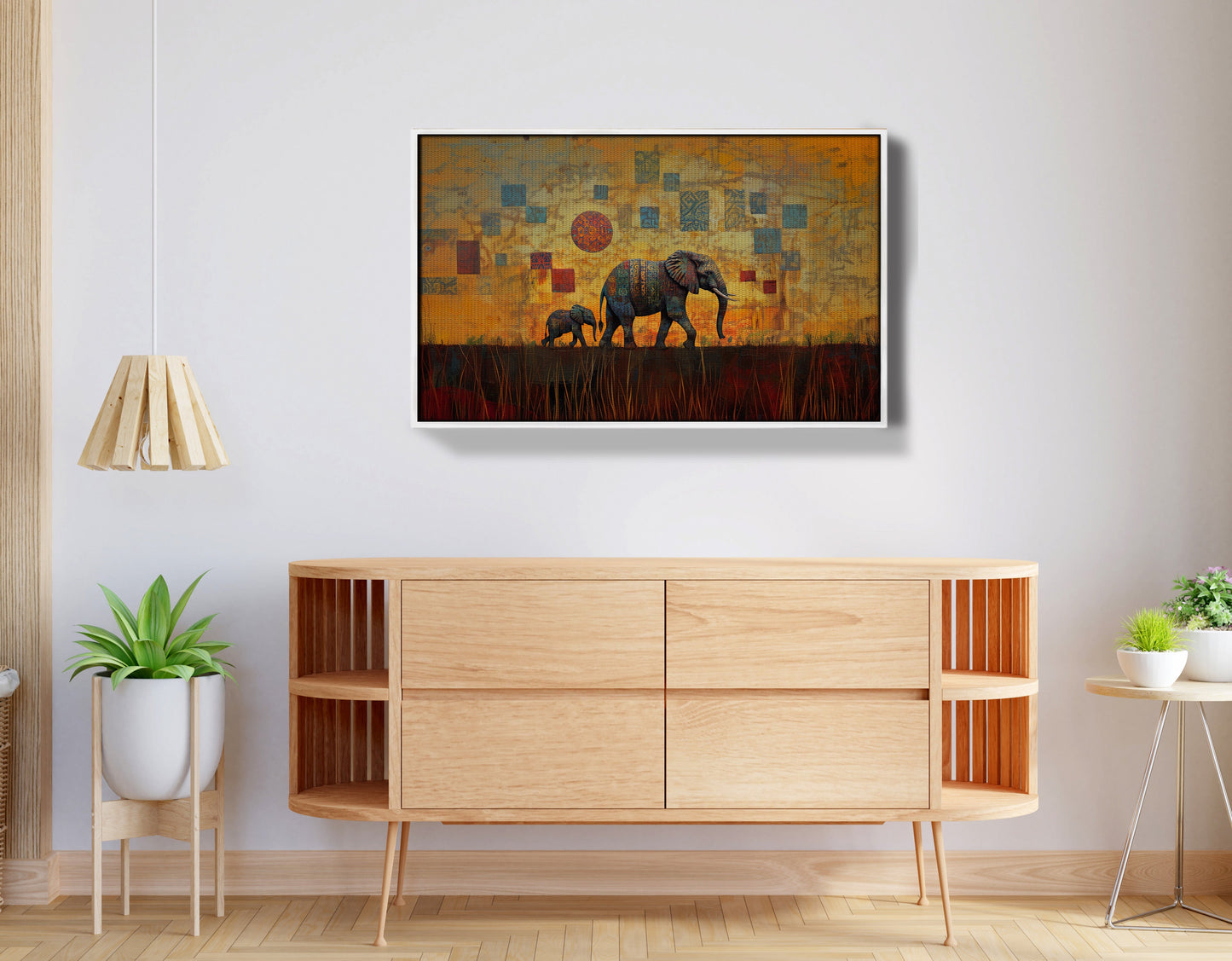 Elephant Family Gold Abstract African American abstract art view 62
