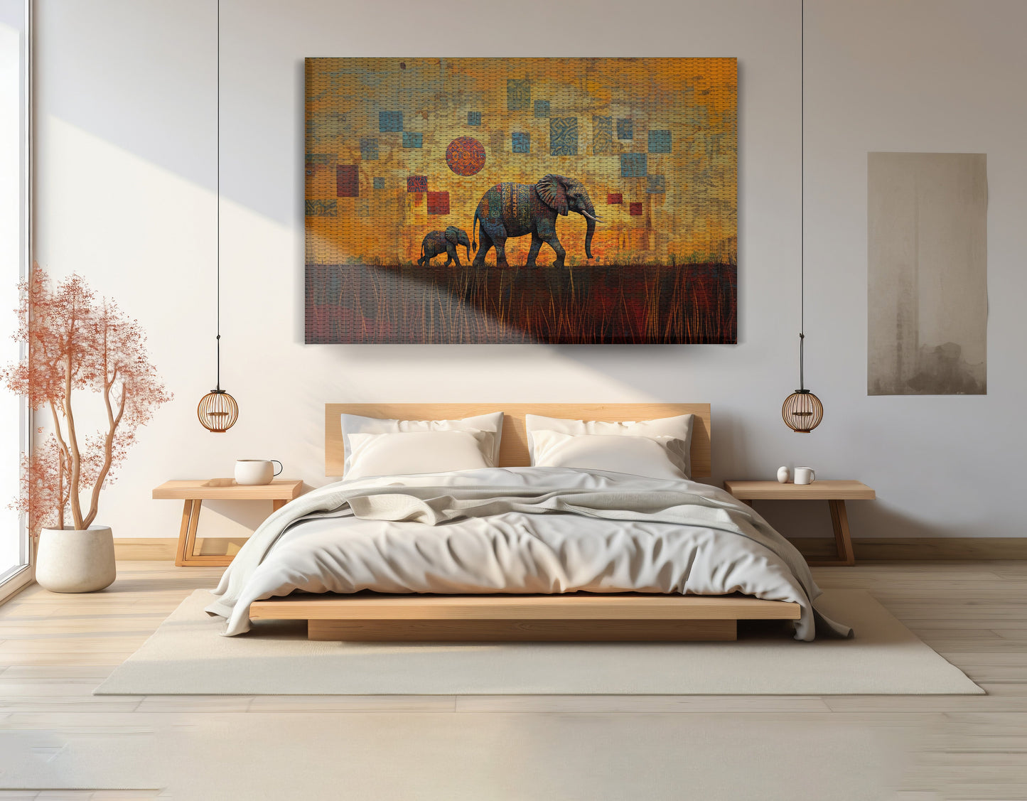 Elephant Family Gold Abstract African American abstract art view 15