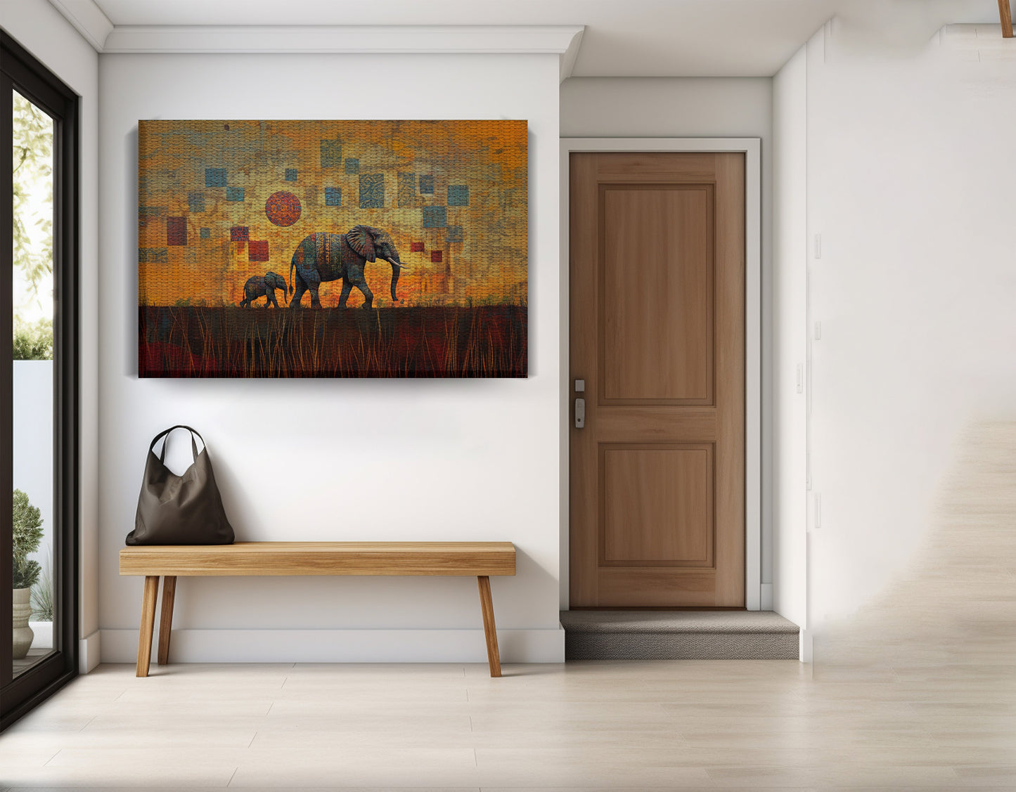 Elephant Family Gold Abstract African American abstract art view 17