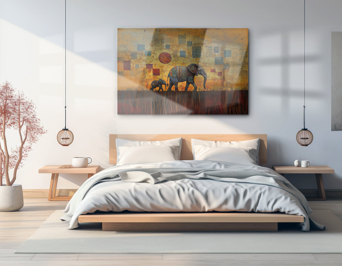 Elephant Family Gold Abstract African American abstract art view 21